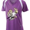  James & Nicholson Ladies' Running-T (paars/wit) Thumbnail