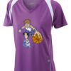  James & Nicholson Ladies' Running-T (paars/wit) Thumbnail