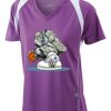  James & Nicholson Ladies' Running-T (paars/wit) Thumbnail