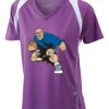  James & Nicholson Ladies' Running-T (paars/wit) Thumbnail