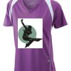  James & Nicholson Ladies' Running-T (paars/wit) Thumbnail