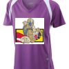  James & Nicholson Ladies' Running-T (paars/wit) Thumbnail