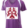  James & Nicholson Ladies' Running-T (paars/wit) Thumbnail