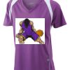  James & Nicholson Ladies' Running-T (paars/wit) Thumbnail