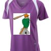  James & Nicholson Ladies' Running-T (paars/wit) Thumbnail