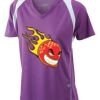  James & Nicholson Ladies' Running-T (paars/wit) Thumbnail