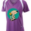  James & Nicholson Ladies' Running-T (paars/wit) Thumbnail