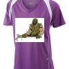  James & Nicholson Ladies' Running-T (paars/wit) Thumbnail