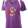 James & Nicholson Ladies' Running-T (paars/wit) Thumbnail