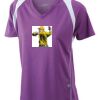  James & Nicholson Ladies' Running-T (paars/wit) Thumbnail