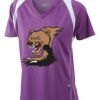  James & Nicholson Ladies' Running-T (paars/wit) Thumbnail