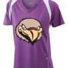  James & Nicholson Ladies' Running-T (paars/wit) Thumbnail