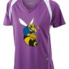  James & Nicholson Ladies' Running-T (paars/wit) Thumbnail