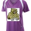  James & Nicholson Ladies' Running-T (paars/wit) Thumbnail