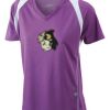  James & Nicholson Ladies' Running-T (paars/wit) Thumbnail