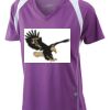  James & Nicholson Ladies' Running-T (paars/wit) Thumbnail