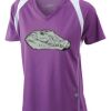  James & Nicholson Ladies' Running-T (paars/wit) Thumbnail