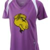  James & Nicholson Ladies' Running-T (paars/wit) Thumbnail