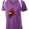  James & Nicholson Ladies' Running-T (paars/wit) Thumbnail