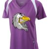  James & Nicholson Ladies' Running-T (paars/wit) Thumbnail