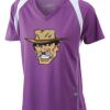  James & Nicholson Ladies' Running-T (paars/wit) Thumbnail
