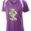  James & Nicholson Ladies' Running-T (paars/wit) Thumbnail