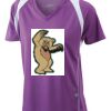  James & Nicholson Ladies' Running-T (paars/wit) Thumbnail