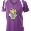  James & Nicholson Ladies' Running-T (paars/wit) Thumbnail