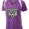 James & Nicholson Ladies' Running-T (paars/wit) Thumbnail