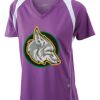  James & Nicholson Ladies' Running-T (paars/wit) Thumbnail