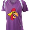  James & Nicholson Ladies' Running-T (paars/wit) Thumbnail