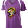  James & Nicholson Ladies' Running-T (paars/wit) Thumbnail