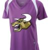  James & Nicholson Ladies' Running-T (paars/wit) Thumbnail