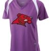  James & Nicholson Ladies' Running-T (paars/wit) Thumbnail