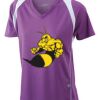  James & Nicholson Ladies' Running-T (paars/wit) Thumbnail