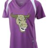  James & Nicholson Ladies' Running-T (paars/wit) Thumbnail
