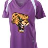  James & Nicholson Ladies' Running-T (paars/wit) Thumbnail