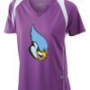  James & Nicholson Ladies' Running-T (paars/wit) Thumbnail