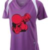  James & Nicholson Ladies' Running-T (paars/wit) Thumbnail