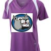  James & Nicholson Ladies' Running-T (paars/wit) Thumbnail