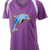  James & Nicholson Ladies' Running-T (paars/wit) Thumbnail