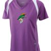  James & Nicholson Ladies' Running-T (paars/wit) Thumbnail