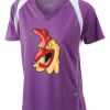  James & Nicholson Ladies' Running-T (paars/wit) Thumbnail