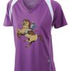  James & Nicholson Ladies' Running-T (paars/wit) Thumbnail