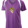  James & Nicholson Ladies' Running-T (paars/wit) Thumbnail