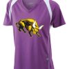  James & Nicholson Ladies' Running-T (paars/wit) Thumbnail