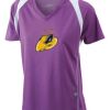  James & Nicholson Ladies' Running-T (paars/wit) Thumbnail