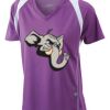  James & Nicholson Ladies' Running-T (paars/wit) Thumbnail
