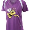  James & Nicholson Ladies' Running-T (paars/wit) Thumbnail