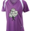  James & Nicholson Ladies' Running-T (paars/wit) Thumbnail